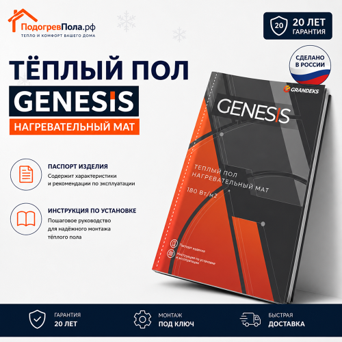 Нагревательный мат для теплого пола Genesis 450 Вт - 2,5 кв.м