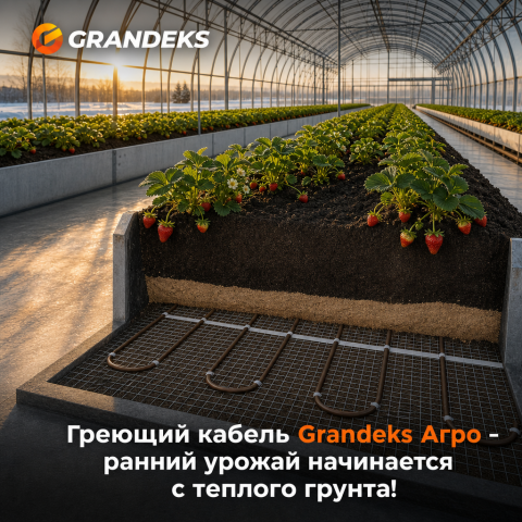 Греющий кабель для обогрева грунта в теплице ОМК - 010 / 100 / AGRO - 1 кв. м.