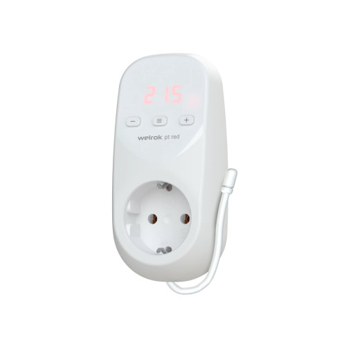 Терморегулятор Welrok pt red в розетку, для электрических обогревателей