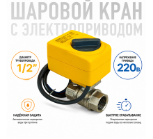 Neptun Bugatti Pro 220В 1/2 Шаровой кран с электроприводом