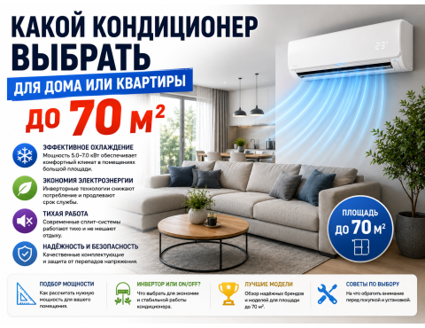 ❄️ Какой кондиционер выбрать для дома или большой квартиры до 70 м²