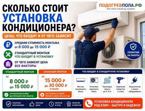 Сколько стоит установка кондиционера: цены, что входит и как не переплатить
