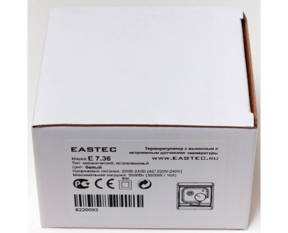 Терморегулятор EASTEC E 7.36 (3,5 кВт) механический, выносной и встр. датчики температуры Терморегулятор EASTEC E 7.36 (3,5 кВт) механический, выносной и встр. датчики температуры
