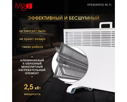 Конвектор электрический iVigo EPK4590P25 WI-FI