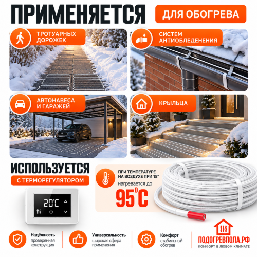 Греющий кабель RIM СНК-40 (резистивный, неэкран, 40 Вт)