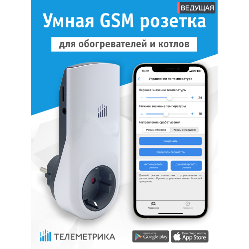 Умная GSM Розетка Телеметрика T80М