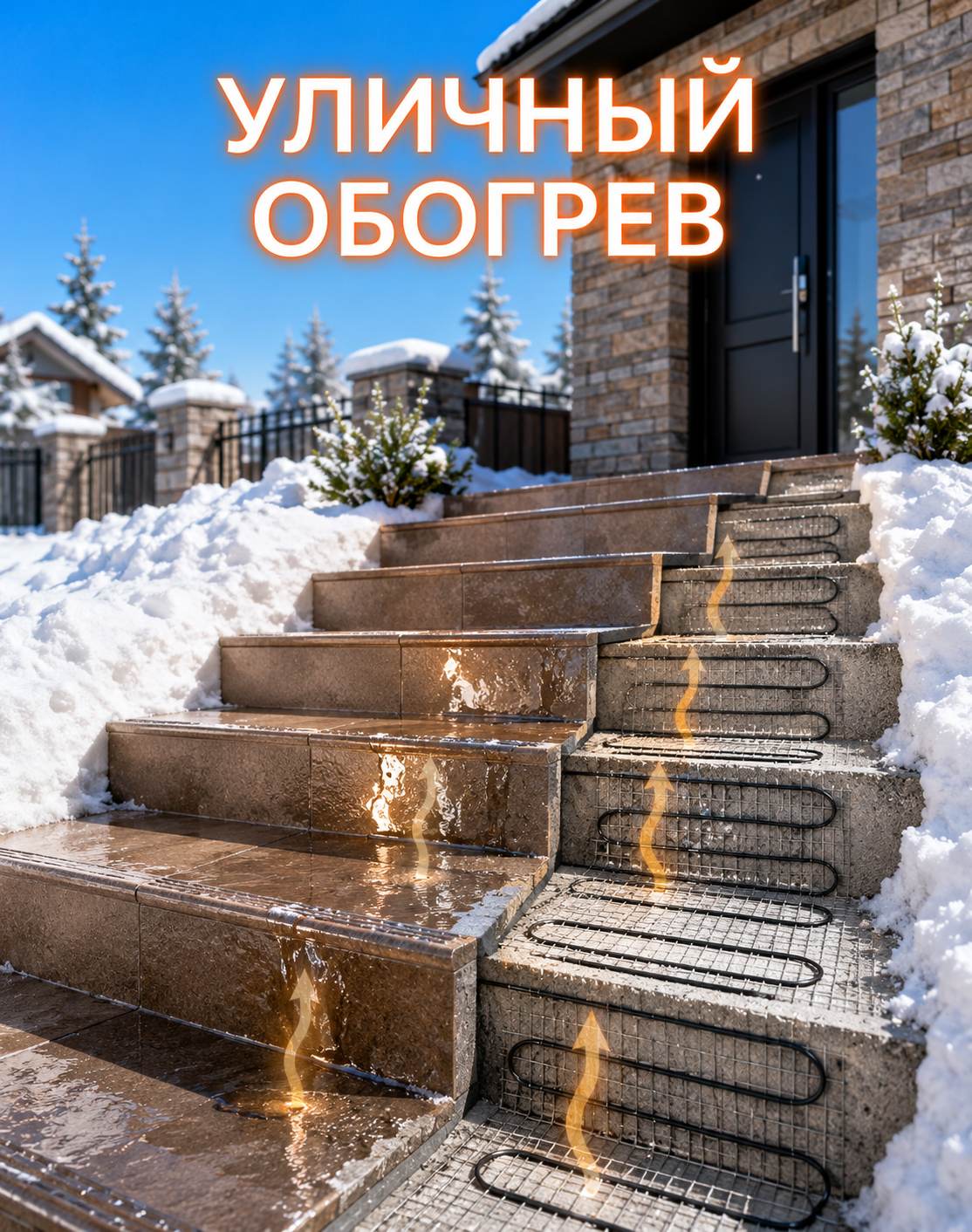 Греющий кабель для подогрева дорожки